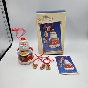 Hallmark 2003 Sweet Tooth Treats Santa & Christmas Cookies Jar Ornament IOB